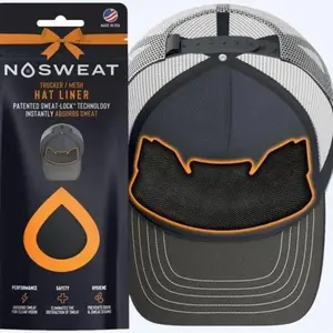 NoSweat Mesh Hat Liner 12-Pack in Bow Packaging - Comfortable Breathable Mesh for Sweat Stains, Easy to Use, Unisex Baseball Cap, New Bow Packaging, Perfect as a stocking stuffer or gift.