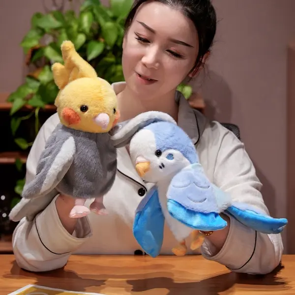 Cute Colored Bird Plush Hand Puppet Stuffedtoy - Wearable Doll for Kids, Interactive Parent-Child Toy, Back-to-School Season Item (Toys & Hobbies, Classic & Novelty Puppets)