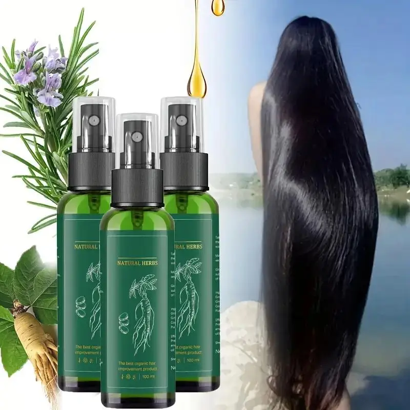 Improve thinning hair with high-concentration ginseng hair growth essence spray - containing plant squalane ginseng. It makes fine hair strands appear fuller and smoother. Essential for daily hair care in spring, suitable for all hair types. tiktokshopspr