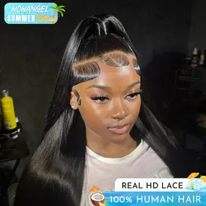 WOWANGEL New Upgrade 13x6 SKINLIKE Real HD Lace Front Wig, Ultra-fitted 250% Density Pre-Plucked Bleached Knots Straight Human Hair Wig for Women  #SummerVibes