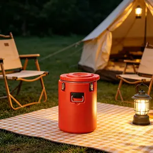 CNCEST 10.6 Gallon Commercial Soup Container with PU Foam Insulation, Stainless Steel Beverage Dispenser 15 Hours Hot/Cold Holding with 4 Buckle Lid for Catering, Buffet & Camping