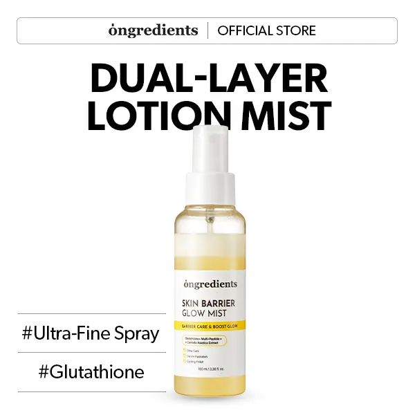 [Ongredients Official Shop] Skin Barrier Glow Mist - Dual Layer Facial Mist with Ultra-Fine Spray & Glutathione for Barrier Care & Boost Glow