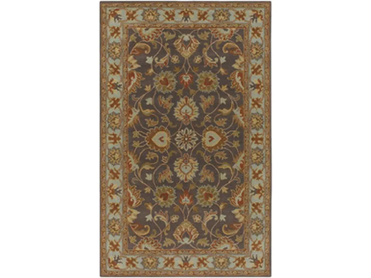 Livabliss Caesar Collection Tufted 100% Wool Charcoal Rug - Model CAE1004-6RD, Designer Color Combinations, 6 Ft Round, Indoor