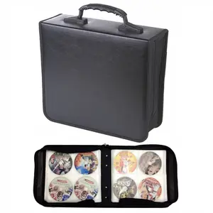 400 Disc CD/DVD Organizer Case – Heavy Duty Media Storage Wallet, Zippered Bag with Sleeves, Portable Album Holder for Video Discs, Black