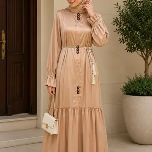 Dubai luxury 1-piece abaya with matching hijab and belt
