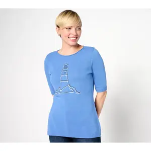 Sport Savvy Elbow Sleeve Crewneck Sweater