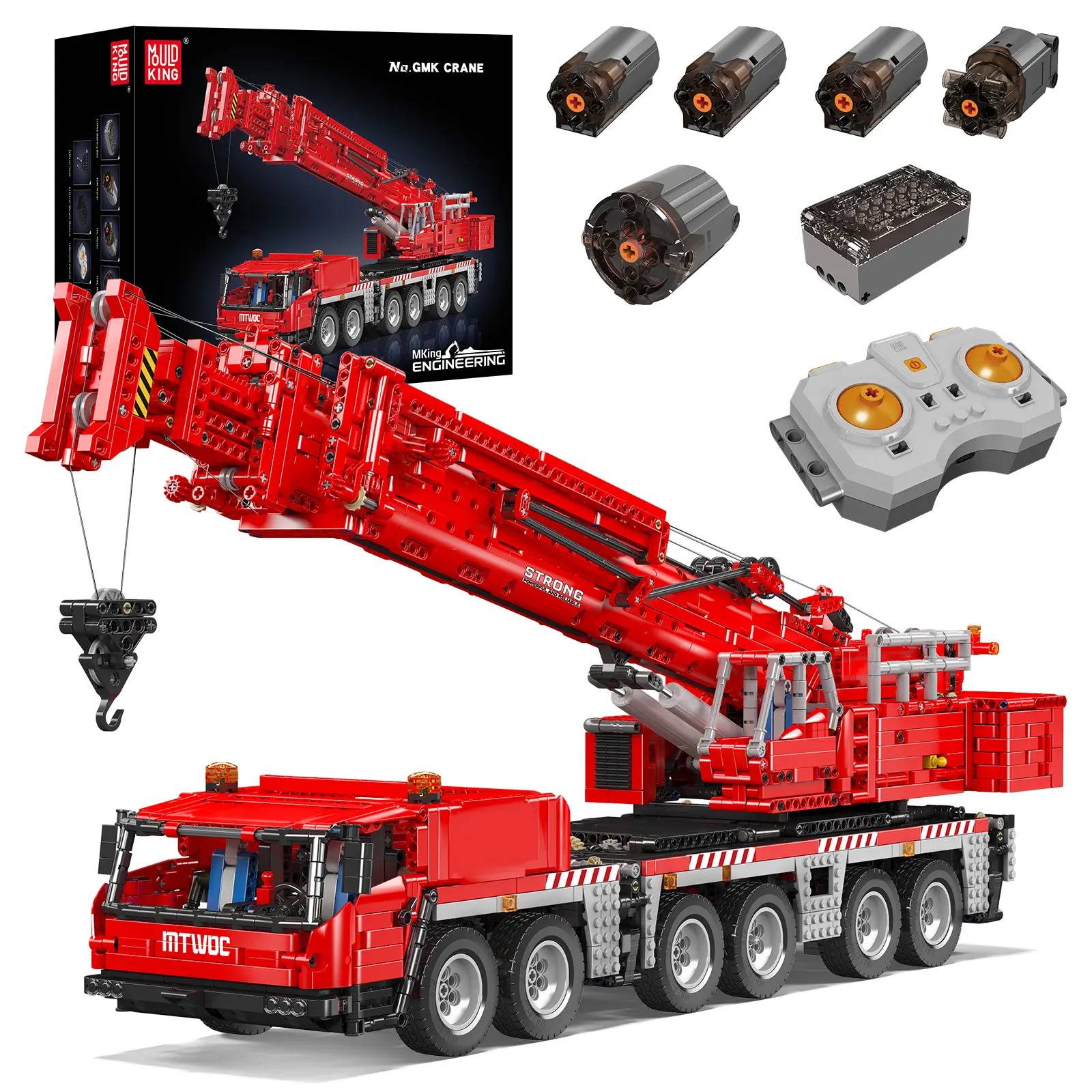 Mould King 17065 GMK Engineering Crane Truck Building Block Toy, Remote Control, 4566-Piece Construction Building Blocks Kit, Buildable Module Set, Plastic Model Kit, Model Building Kits
