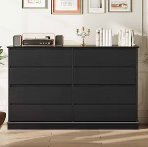 8 Drawer Dresser for Bedroom, Wide Wooden Chest of Drawers with Wide Top for Closet, Hallway, and Living Room Use