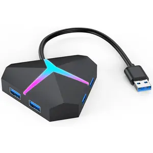 Multi USB Port Hub,  USB 3.0 Multiport Adapter Expander 4 Port, Extra USB Ports Extender High Speed Data Transfer for Laptop  Computer PC Desktop PS5