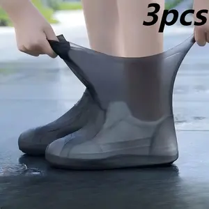 3 Pack Waterproof Reusable Shoe Covers Non Slip Rain Boot Overshoes Durable Protective Footwear Accessories For Men And Women