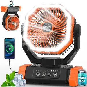 Father's Day Gift Rechargeable Portable Fan, USB Charging Fan, 20000mah Battery, Auto Swing, Remote Control, LED Light, 4 Speeds, 4 Timers, Outdoor Use