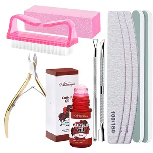 Nail care set, Professional Nail Care Tools Set with Cuticle Oil, Cuticle Nipper, Cuticle Pushers, Nail Files & Buffer, Cleaning Brush, Nail Clippers, Complete Manicure Pedicure Kit for Nail Prep & Cuticle Care