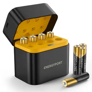 ENERGYPORT Rechargeable AAA Batteries Lithium 8 Pack with Fast Charger, 1300mWh High Capacity 1.5V Constant Output Triple a Li-ion Battery up to 1600 Cycles Long Lasting