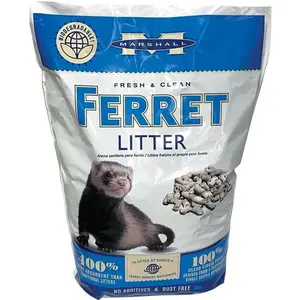 MARSHALL Ferret Litter, 5 lbs White Dust-Free Absorbent Cellulose Fiber Paper Pellets, Fresh Odor-Absorbing Pet Supply