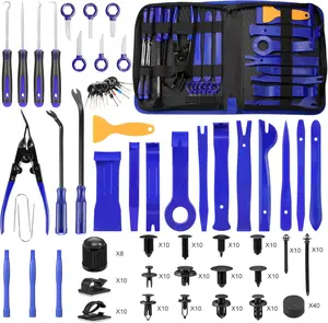 250 count Trim  Kit Automotive Tools Auto Removal Set for  Panel Dashboard Radio Puller Tool Plastic  Tools Clip Pliers/Fastener  Tool with Storage Bag (Blue)