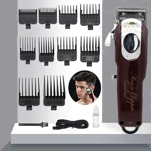 Professional Hair Clipper - Wireless design, equipped with 10 limit combs, a cleaning brush, and a USB charging cable, ultra-long battery life, adjustable steel blades, ultimate comfort