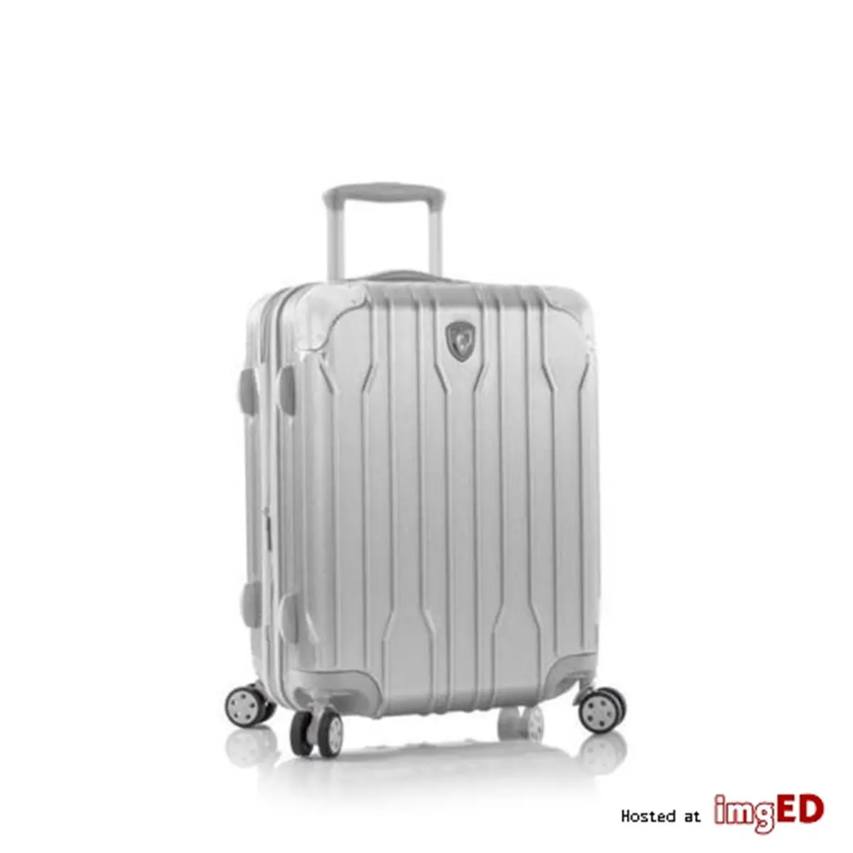 212 MAIN 30 in. Xtrak Lightweight Spinner Luggage - Polycarbonate, Brushed Metal Finish, Corner Guards, Expandable, TSA Lock, Silver, Spinners