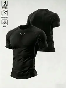 Men's Compression Workout T-Shirt, Quick Dry Moisture Wicking Gym Tee, Athletic Tee Shirts, Athletic Fit Short Sleeve, Athleisure & Lightweight Streetwear for Running, Cycling, Fitness & Daily Casual Wear, Gym Wear