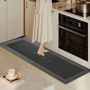 Anti-Fatigue Cushioned Rubber Floor Mat, Modern Square Geometric Print, Non-Skid Bath Mat, Quick-Dry for Sink Counter, Bathroom, Rubber Floor Mats, Non-Skid Bath Mats