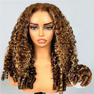 [Exclusive Deal] OQ HAIR Burmese Curly 4/27 Highlight Wear Go Glueless Wig Pre-cut Lace Wig 9x6 Lace Wig Preplucked with Natural Hairline