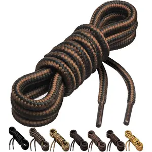 1/5" Thick Tough and Heavy Duty Round Boot laces lace Shoelaces for Boots and Hiking Shoes.