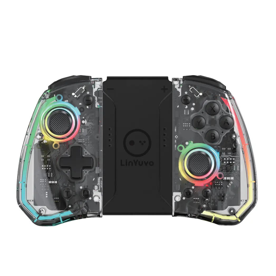 LinYuvo KS40 Joypad Transparent Wireless six-axis Joy Controller Gamepad Joy wireless Gamepad Motion Control For Nintendo Switch playstation  controller&Christmas Console Smartphone