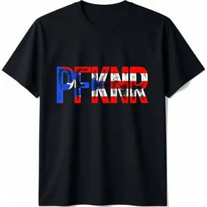 PFKNR Vintage Flag of Puerto Rico Boricua Root Home Summer Casual Shortsleeve Cotton T-Shirt