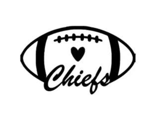 cursive chiefs heart football sports  car auto truck vinyl decal sticker home wall decor 5"