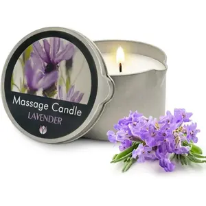 FLOWERLAND Lavender Massage Oil Candle - Vegan Moisturizing Massage Oil for Home Spa - Luxurious & Hydrating Skin Care Body Massage Oils - 200ml