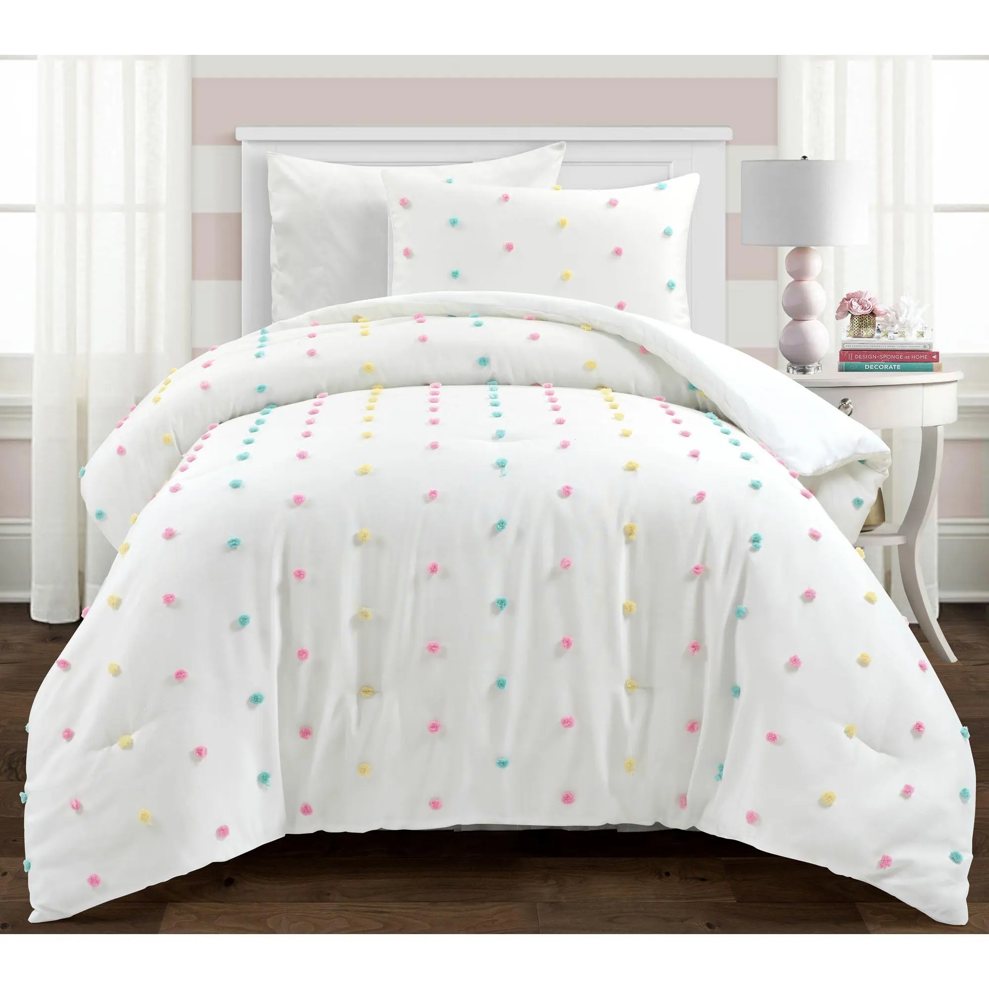 Lush Decor Rainbow Tufted Dot TW/TWXL Set