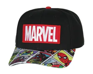 Marvel Hat For Men Vintage Comic Scenes Embroidered Marvel Logo Superhero Snapback Hat Cap