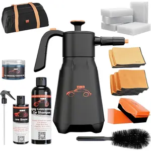 Waterless  Wash  Kit with   Microfiber Cloths Gel Cleaner Magic Sponge Tire Brush & Tire  Rinseless  Wash for Exterior & Interior Cleaning