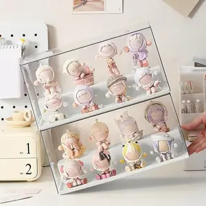 Acrylic Action Figure Display Case, Transparent Doll Storage Box, Toy Organizer Rack, Collectible Showcase Cabinet