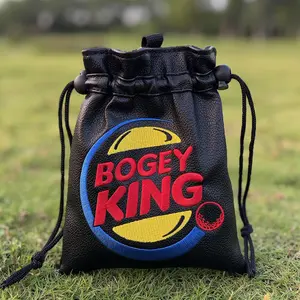 Bogey King Golf Valuables Pouch with Drawstring Closure, Portable Golf Ball Handbag for Men, Perfect Gift for Golfer Dads & Husbands, Golf Accessories, Golf Gift Accessory