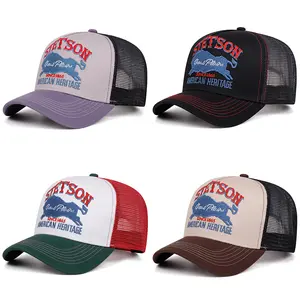 Stetson High Quality Fashion Unisex Women's Breathable Trucker Hat STATION Series Blue Bull Embroidery Summer Half Mesh Adjustable Cap for Men Women