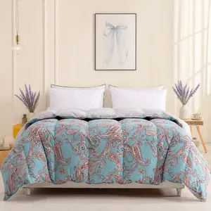 Print Goose Down Comforter All Season Quilted Duvet Insert – Lightweight Fluffy Breathable Hypoallergenic Down Fiber Fill Bed Comforter Queen Size for Spring Fall, White，Warehouse Clearance / Limited Stock / Multiple Sizes