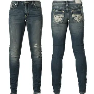 AFFLICTION Women's Denim Jeans JADE FLEUR GWEN Embroidered AFFLICTION Women's Denim Jeans JADE FLEUR GWEN Embroidered