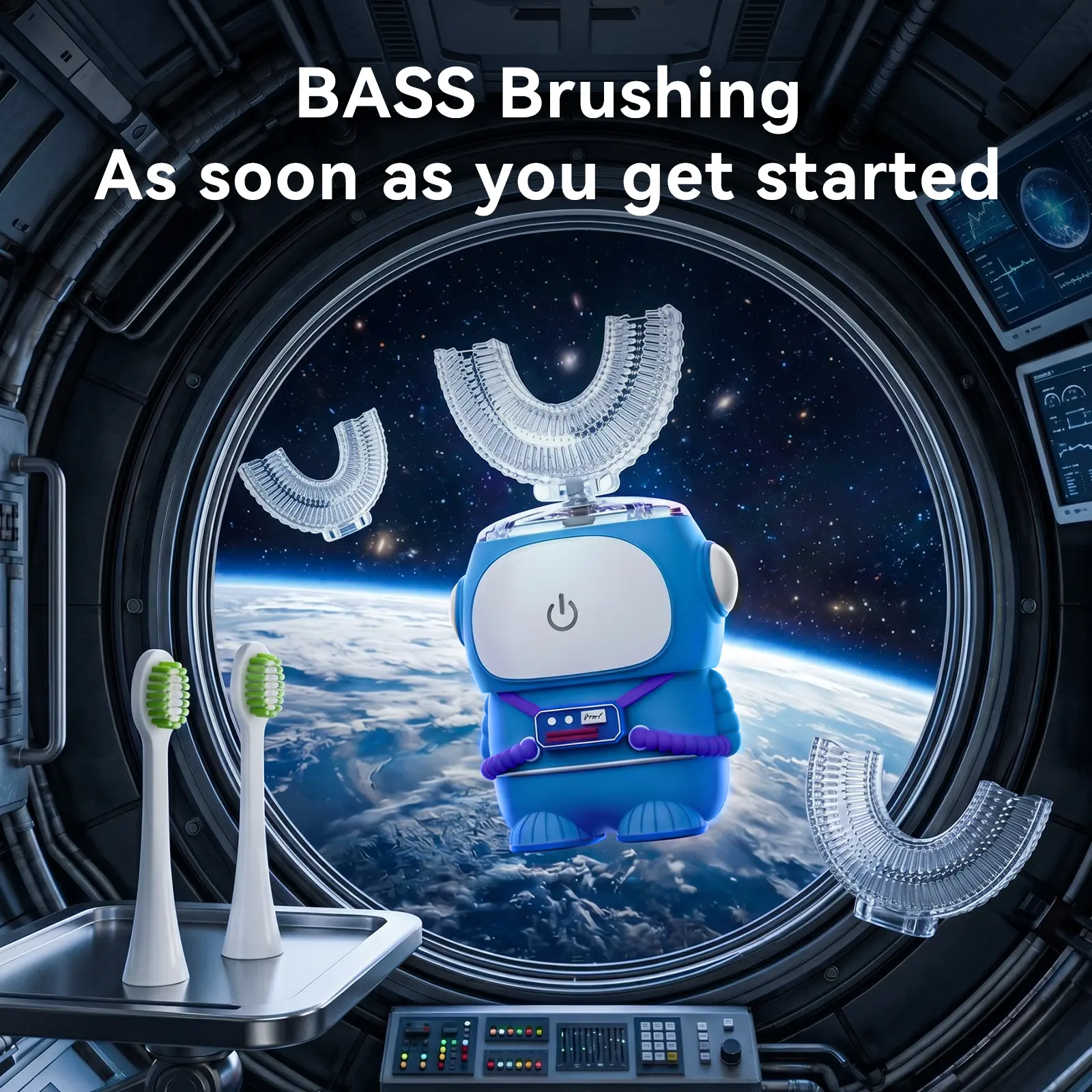 sonic kids electric toothbrush u shaped，automatic toothbrushes for baby，2-6 years, 7-15 years auto brush