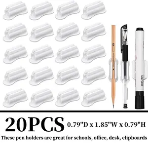 20 Pack Upgraded Pencil Holder, Adhesive Pen Holder for Desk, Silicone Pencil Holder & Marker Holder for Clipboard Wall Classroom School Office Desk Accessories, Teacher Supplies Sports & Outdoor