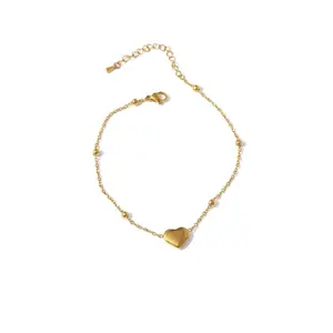 Belle Ami Heart Beaded Dainty Anklet