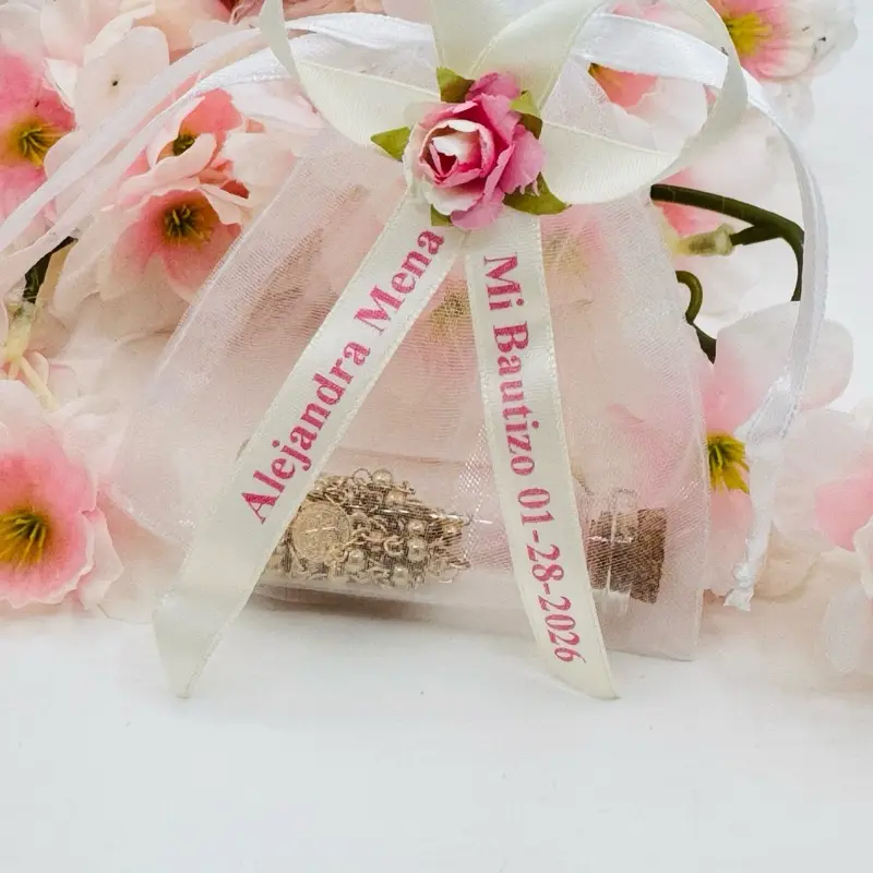12pcs Personalized Customizable Ribbons - Festive Party Accessories, Ideal for Baptism Gift-Giving & Personalized Baptism Memories Capture