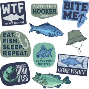 Fishing Sticker Extra Large Stickers for Adults Funny Adhesives with Memes Funny Stickers with Colorful Graphic Decals Funny Fishing  Multi