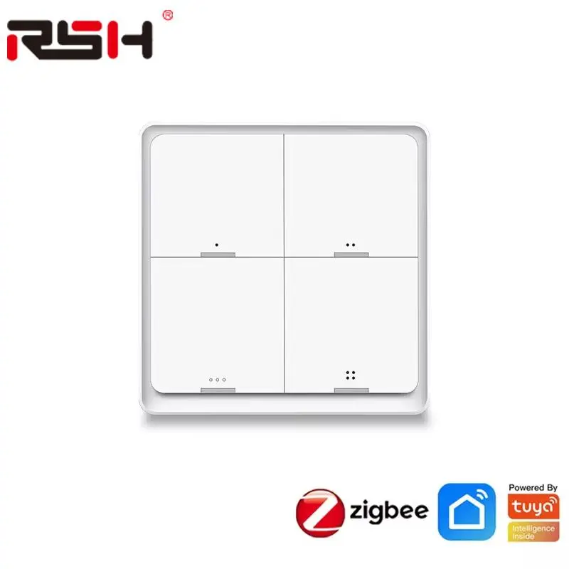 RSH Zigbee Smart Scene Switch, Smart Life Application Zigbee Gate-way Used in Conjunction, Light Switch Button Controller, Smart Home Controls, Lighting, Smart Switches for Lights, Wireless Switch