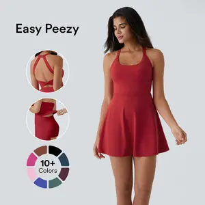 Halara Backless Cut Out Twisted Side Pocket 2-in-1 Exercise Dress-Easy Peezy #summervibes