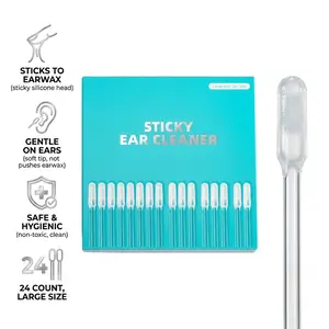 Sticky Ear Cleaner Tool Stick Earwax Remover Sticks for Effective Ear Cleaning and Debris Removal Portable Gentle， Reusable Ear Wax Removal，Suitable for dry ears,24PCS