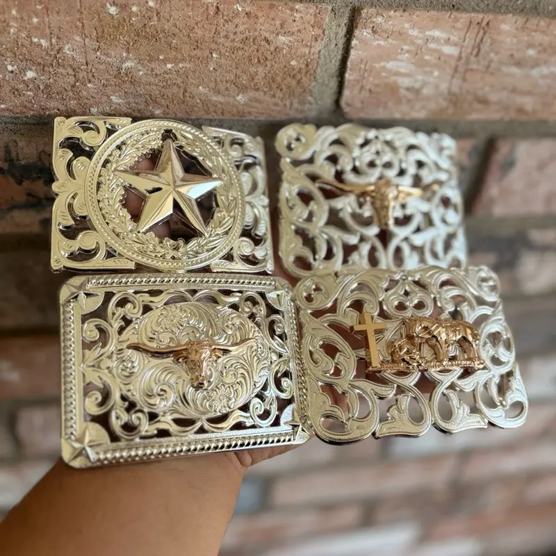 Western Belt Buckle - Longhorn, Praying Cowboy, or Star Design Fashion Accessory