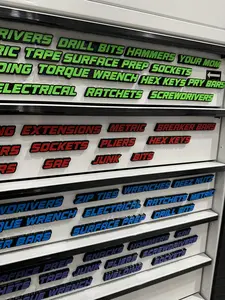 QRT Toolbox Drawer Tags - Toolbox Labels - 23 Tags N52 Impregnated Magnets