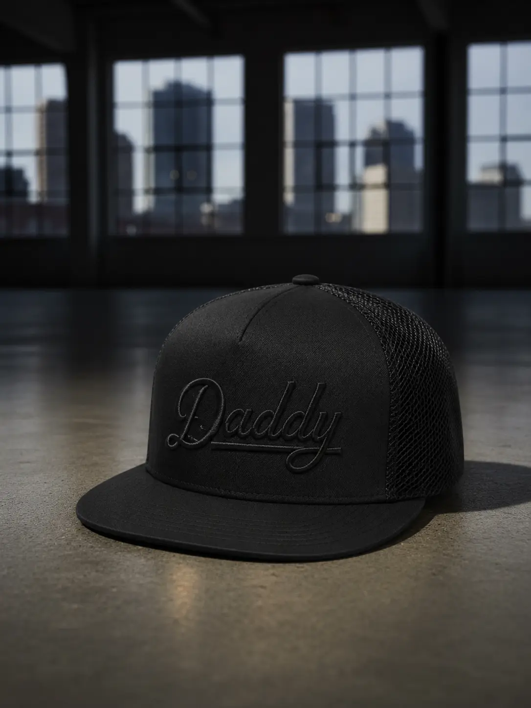 [BEST SUMMER DEAL] Daddy Embroidered Trucker Hat for Men | Black Snapback Mesh Cap | Minimal Dad Hat | Father's Day Gift Idea