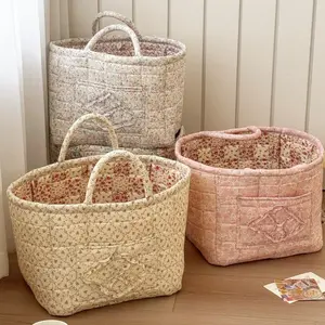 Floral Pattern Foldable Laundry Basket, Large Capacity Storage Basket, Clothes Toy Storage Basket, Home Organizer for Living Room Bedroom Bathroom, Laundry Hamper