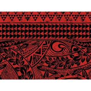 1 YARD POLY COTTON MATERIAL - Red Maile Tribal